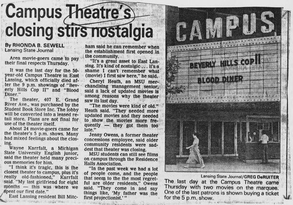 Lucon Theatre - Campus Closes Jun 25 1987 From Ron Gross (newer photo)